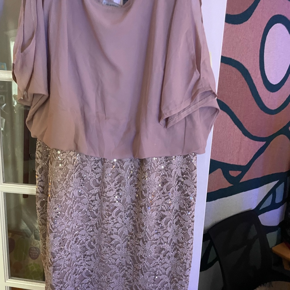 Catherines Chai Latte Midi Dress with Dolman Sleeves and Cowl Neck